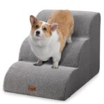EzKamfort 3-Stufen Haustiertreppe – Rutschfeste Hundetreppe für kleine Hunde & Senioren