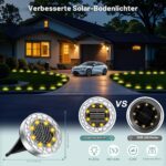 FIFlying 16er Set Solar Bodenleuchten mit 8 LEDs – Warmweiss Gartenbeleuchtung für Terrasse & Rasen – Bild 5