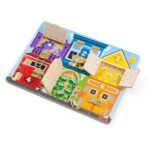 Melissa & Doug Motorikbrett mit 6 Schlössern – Holzspielzeug für Kinder ab 3 Jahren