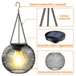 KagoLing Solarlaterne 2er Set – Retro Hängeleuchte mit LED & Solarpanel für Garten – Bild 8