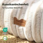 FUKUMARU Orthopädisches Hundebett 64x64 cm – Memory-Schaum Donut-Design in Kamel – Bild 3