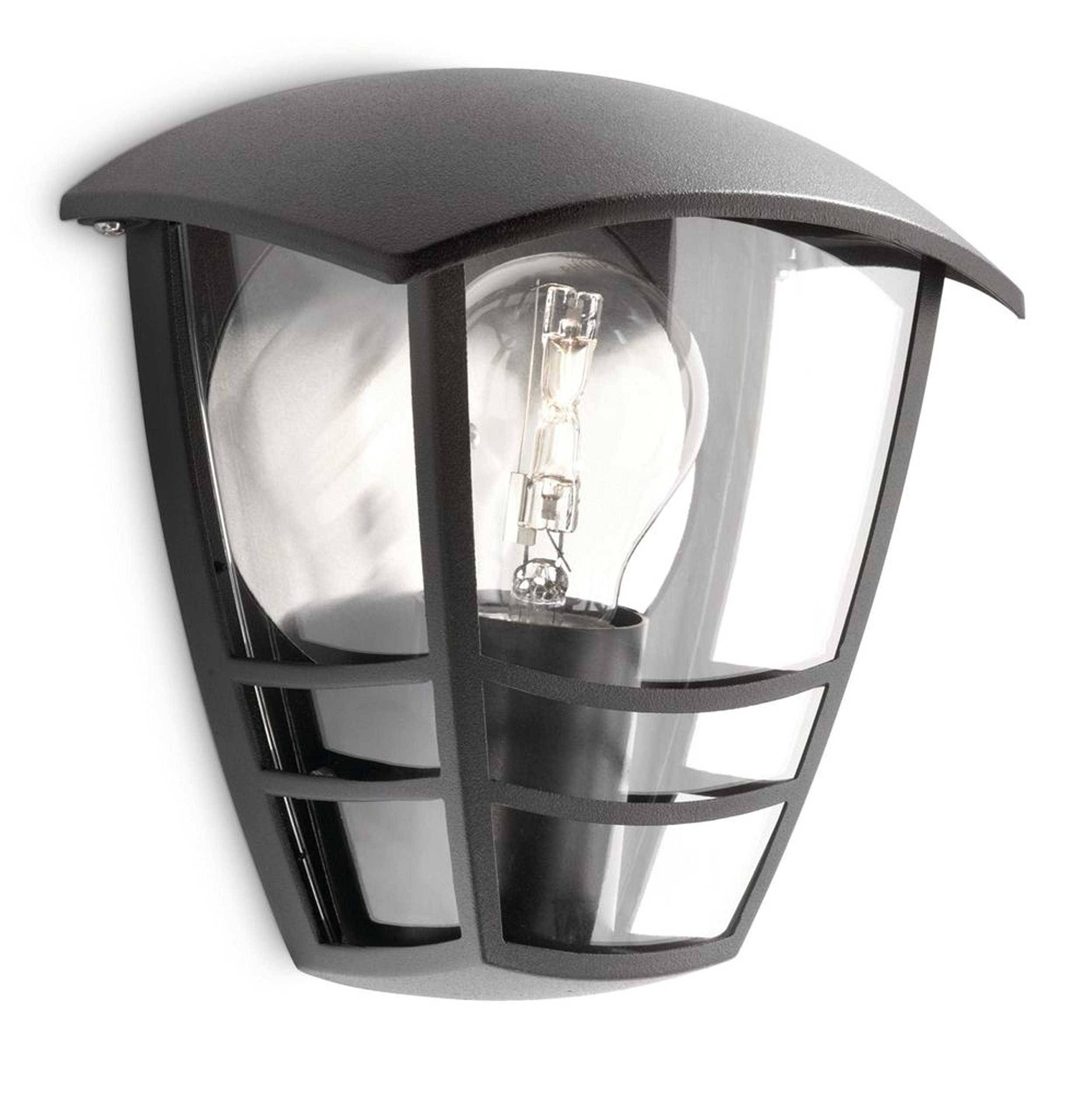 Philips Creek Outdoor Wandleuchte 60 W – Wetterfeste Aussenleuchte mit E27 Fassung in Schwarz