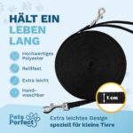 Pets Perfect Schleppleine 15m – Trainingsleine für kleine Hunde & Katzen, ultraleicht & robust – Bild 3