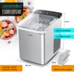 Arendo Eiswürfelmaschine Edelstahl – 12 kg Eis/Tag – Kompakt & leiser Betrieb – Bild 2