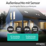 Oktaplex Rio LED Aussenwandleuchte mit Bewegungsmelder IP54 – 750lm warmweiss 3000K – Bild 2