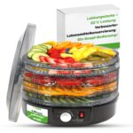 NutriChef Dörrautomat mit 5 Einschüben – Nährstoffschonendes Dörrgerät für Obst, Fleisch & Gemüse