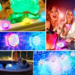 HOSPAOP Unterwasser LED Poolbeleuchtung – RGB 13 LEDs mit RF Fernbedienung & USB, 2er Set – Bild 6