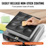VEVOR Poffertjespfanne 850W – Mini-Pancake Maker für 9 Poffertjes mit Temperaturregelung – Bild 4