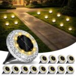 Macchiatto 12er-Set Solar Bodenleuchten – Warmweiß, IP65 wasserdicht für Garten & Wege