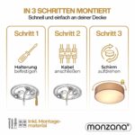 Monzana 2-Flammige Stoffdeckenlampe Taupe Ø38cm – Elegante Deckenleuchte mit LED-Eignung – Bild 3