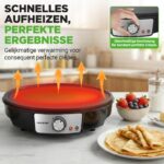 NutriChef Crepe Maker 30 cm elektrisch – Antihaft-Platte mit Temperaturregelung für perfekte Crepes – Bild 5