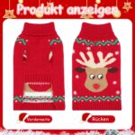 HYLYUN Weihnachtspullover Hund XL – Rentier-Motiv mit Leinenöffnung & Rollkragen – Bild 3