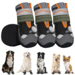SlowTon Hundeschuhe 4er Set – Atmungsaktiver Pfotenschutz mit rutschfester Sohle für alle Hunde