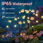 PATIOPIA Solar-Blumenleuchten 6er Set – Warmweiss Gartenlichter mit 60 LEDs für Terrasse & Wege – Bild 3