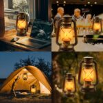 2er Set LED Vintage Laterne mit USB-C – Wiederaufladbar, dimmbar & wetterfest für Garten – Bild 7