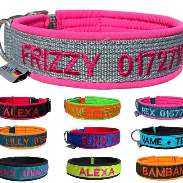 elropet Personalisiertes Hundehalsband mit Bestickung – XS bis XXL für alle Hunde