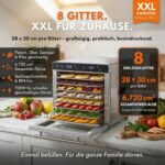 Sommertal Dörrautomat Silence 700 XXL – 8 Edelstahlgitter, 700W, digitale Temperatursteuerung – Bild 2