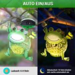 Geemoo Frosch-Solarlaterne für Außen – IP44 Wasserdicht mit Lichtprojektion & Grillenlaut – Bild 3