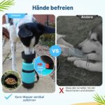 Pecute 3-in-1 Trinkflasche für Hunde – Wasser, Schale & Futter in einem mit Karabiner – Bild 7