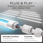 MATO 2x LED Feuchtraumleuchte 150cm – 5760lm, IP65 wasserdicht, Reihenschaltbar – Bild 4