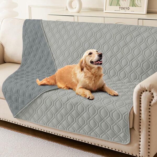 Homaxy Hundedecke 205x130cm Wasserdicht – Wendbare Haustierdecke Grau für Sofa & Auto