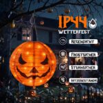 2er Set Halloween Kürbis Laterne 30cm mit 40 LEDs – IP44 Wasserdicht, 8 Modi & Timer – Bild 2