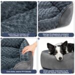 JOEJOY Hundebett XL 89x63cm – Orthopädisches Hundebett mit Rosensamt & Wildlederplüsch – Bild 5