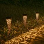 2er Set Metall Solarleuchten mit Rostoptik – Warmweiße LED Gartenbeleuchtung IP65 für Außen – Bild 4