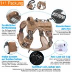 Haapaw Taktisches Hundegeschirr für grosse Hunde – No-Pull Geschirr mit Molle-System – Bild 4