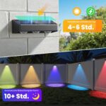NIORSUN Solar Wandleuchten 4er Set mit 11 Modi & 9 Farben – IP65 Zaunleuchten für Garten – Bild 3