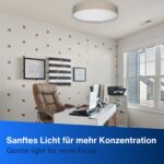 REV LED Deckenleuchte 30cm – Vintage Leinenstoff in Taupe für warmes Raumlicht – Bild 9