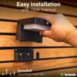 Brendz LED Solar Wandleuchte mit Bewegungsmelder – 400 Lumen IP44 Warmweiss – Bild 7