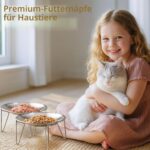 Wellbro Erhöhter Katzennapf aus Edelstahl – Schnurrhaarfreundlich & gegen Erbrechen – Bild 4
