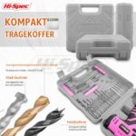 Hi-Spec 12V Akkuschrauber mit 50tlg. Zubehör – Bohrmaschine für Holz, Metall & Stein – Bild 4