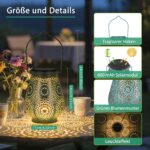 JOYCREATOR Solarlaterne 2er-Set Türkis – Marokkanische Gartenleuchten IP65 wasserdicht – Bild 7