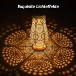 Orientalische Solar-Laterne Metall Weiss – IP65 Wasserdicht für Garten, Balkon & Terrasse – Bild 5