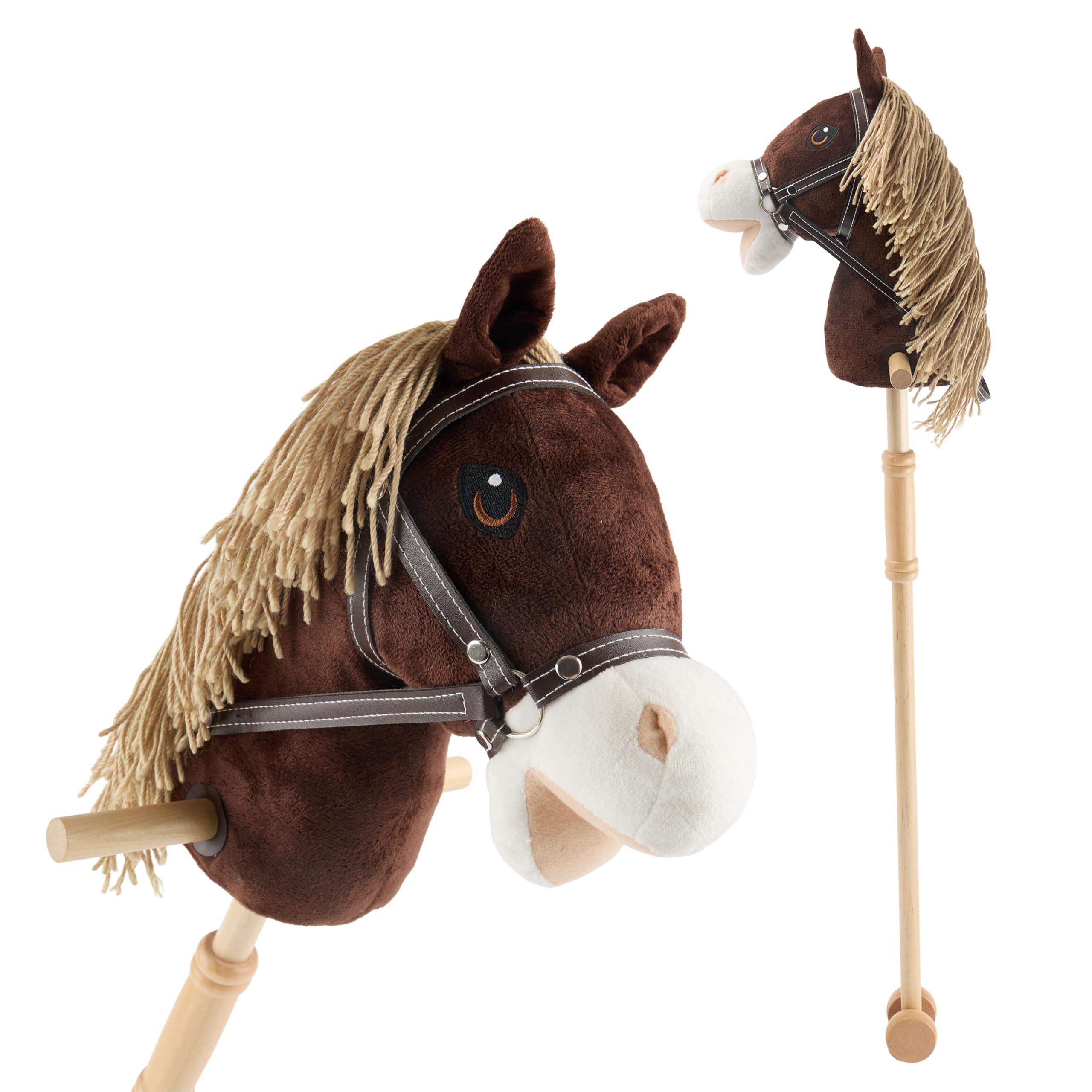 Bieco Steckenpferd Coco – Hobby Horse mit Holzrädern für Kinder ab 2 Jahren