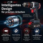 FUGERT 21V Akku-Schlagbohrschrauber Bürstenlos 80Nm – Profi-Bohrschrauber mit 2x4Ah & Koffer – Bild 3