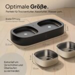 PRETTYPAW Erhöhter Katzennapf mit 2 Edelstahl-Schalen – Ergonomische Futterstation für Katzen – Bild 6