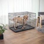 Feandrea Hundekäfig 122x74,5x80,5 cm – Zusammenklappbar mit 2 Türen für große Hunde – Bild 9