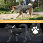 Hunderegenmantel XL wasserdicht mit Kapuze & Reflektoren – Regenschutz für Hunde – Bild 3