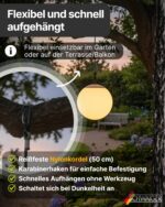 SCHWAIGER Solar-Hängeleuchte RGB LED – IP44 Gartenlampe mit Fernbedienung & USB-C – Bild 3