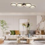 GBLY LED Deckenleuchte 88cm mit 4 Ringen – Dimmbar & Fernbedienung für Wohnzimmer – Bild 6