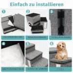 Newthinking Hundetreppe 3 Stufen mit Stauraum – Faltbar, rutschfest, bis 20 kg – Bild 6