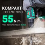 DCA 20V Bürstenloser Schlagbohrschrauber 55Nm – Profi-Akku-Bohrmaschine mit 2x2.0Ah – Bild 3
