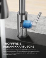 FORIOUS Küchenarmatur mit ausziehbarer Brause – 360° Schwenkbar & 2 Sprühfunktionen – Bild 5