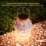 KOOPER Solarlaterne mit Lichtprojektion – Vintage-Metalllaterne IP65 für Garten & Terrasse – Bild 5