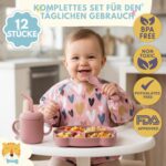 HappyDoo Baby Geschirrset 12-teilig aus Silikon – BPA-frei & spülmaschinenfest – Bild 2