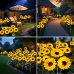Liuyife 3er Set Solar-Sonnenblumen – 9 LED-Blüten mit warmweissem Licht für Garten & Friedhof – Bild 7