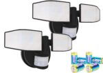 Northpoint LED Batteriestrahler mit Bewegungsmelder – 400 Lumen Fluter 2er-Set Schwarz